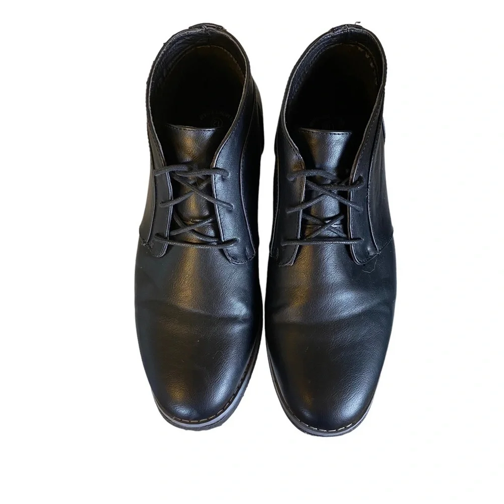London Fog Blackstreet 2 Chukka Boot Mens 12M Black Vegan Faux Leather Blokecore